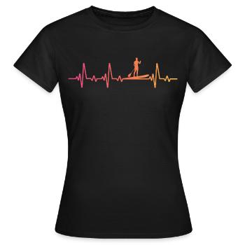 Sunset Heartbeat Stand-up-Paddle - Frauen T-Shirt - Schwarz - Vorne - AI Model Female 172 dark (172cm)