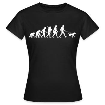 L’homme avec l’évolution du chien marche pour les hommes - T-shirt Femme - noir - Devant - AI Model Female 172 dark (172cm)