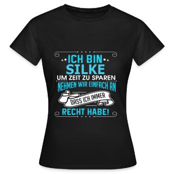 SILKE - Frauen T-Shirt - Schwarz - Vorne - AI Model Female 172 dark (172cm)