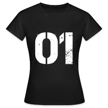 Jersey number 01 - Women's T-Shirt - black - Front - AI Model Female 172 dark (172cm)