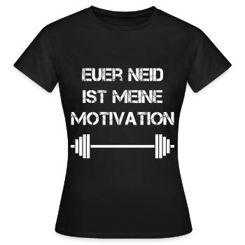 Neid Motivation Gym Fitness - Frauen T-Shirt - Schwarz - Vorne - AI Model Female 172 dark (172cm)