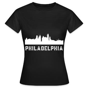 Philadelphia skyline - Women's T-Shirt - black - Front - AI Model Female 172 dark (172cm)