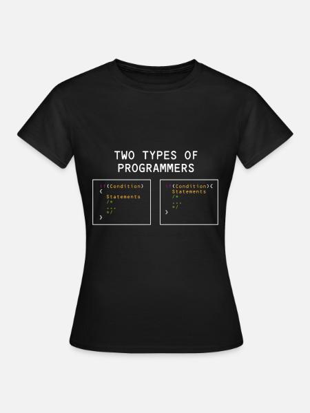 Zwei Arten Programmierer PHP HTML IT Developer - Frauen T-Shirt - Schwarz