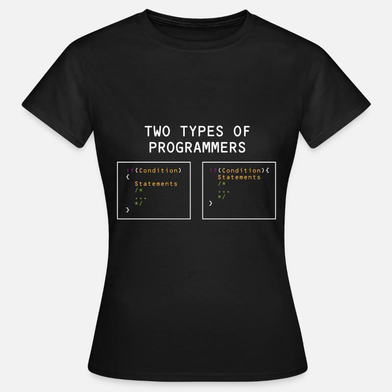 Zwei Arten Programmierer PHP HTML IT Developer - Frauen T-Shirt - Schwarz