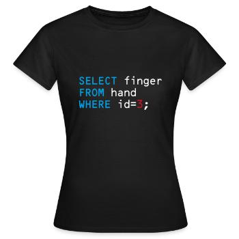 Mittelfinger Programmierer Code lustig Fuck you - Frauen T-Shirt - Schwarz - Vorne - AI Model Female 172 dark (172cm)