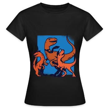 Papa Dino Fête Des Pères - T-shirt Femme - noir - Devant - AI Model Female 172 dark (172cm)
