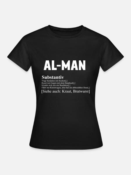 Alman Definition Spruch Geschenk - Frauen T-Shirt - Schwarz