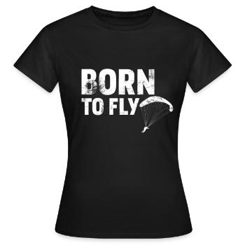 Né pour voler en parapente - T-shirt Femme - noir - Devant - AI Model Female 172 dark (172cm)