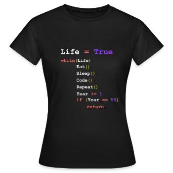 Eat Sleep Code Repeat - programmeur - T-shirt Femme - noir - Devant - AI Model Female 172 dark (172cm)