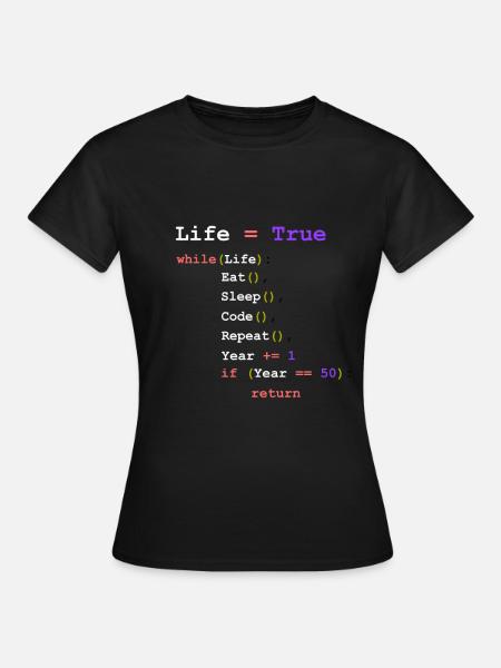 Eat Sleep Code Repeat - programmeur - T-shirt Femme - noir