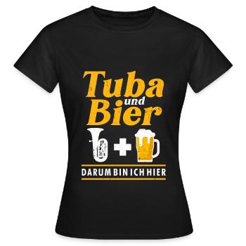 Tuba und Bier Blasmusik Alkohol Tubist Tuba - Frauen T-Shirt - Schwarz - Vorne - AI Model Female 172 dark (172cm)
