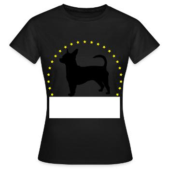 Chihuahua Hund individuell Anpassbar Geschenk - Frauen T-Shirt - Schwarz - Vorne - AI Model Female 172 dark (172cm)