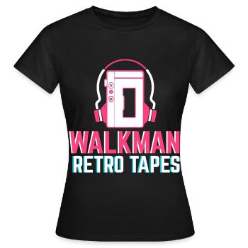 Walkman Retro Tapes - Women's T-Shirt - black - Front - AI Model Female 172 dark (172cm)
