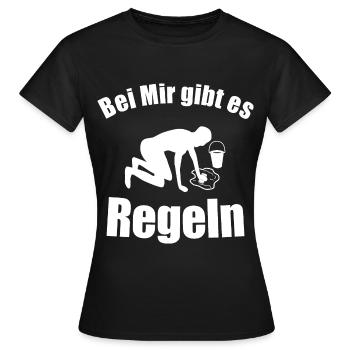 Bei mir gibt es Regeln - Frauen T-Shirt - Schwarz - Vorne - AI Model Female 172 dark (172cm)
