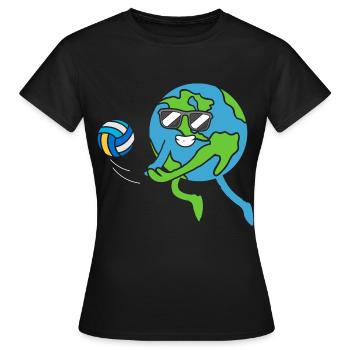La Terre joue au volleyball Jour de la Terre Jour de la Terre - T-shirt Femme - noir - Devant - AI Model Female 172 dark (172cm)