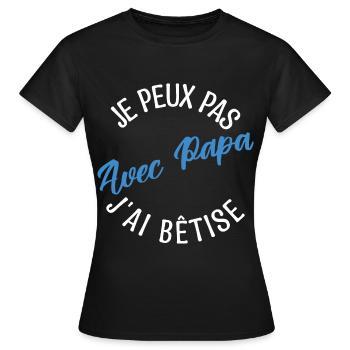 Cadeau papa. cadeau père. cadeau papa de l'année. - T-shirt Femme - noir - Devant - AI Model Female 172 dark (172cm)