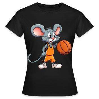 Basketball Mouse - Women's T-Shirt - black - Front - AI Model Female 172 dark (172cm)