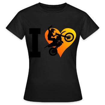 Dirt Biker Men's Dirt Bike Dirt Bike Supermoto - Women's T-Shirt - black - Front - AI Model Female 172 dark (172cm)