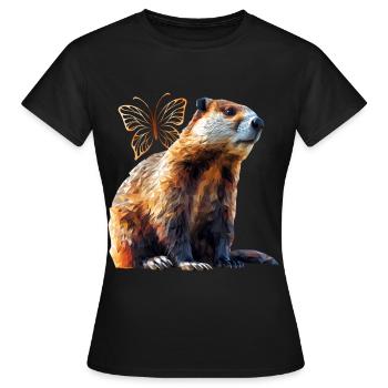 Biber - Frauen T-Shirt - Schwarz - Vorne - AI Model Female 172 dark (172cm)