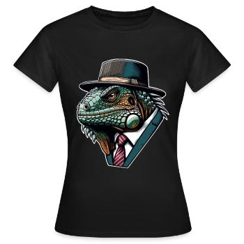 Iguane - T-shirt Femme - noir - Devant - AI Model Female 172 dark (172cm)