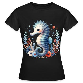 Hippocampe Hippocampe - T-shirt Femme - noir - Devant - AI Model Female 172 dark (172cm)