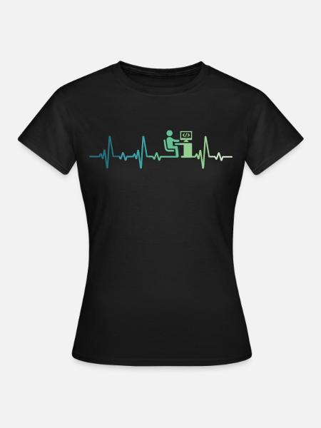 Heartbeat Programmer-Entwickler - Frauen T-Shirt - Schwarz