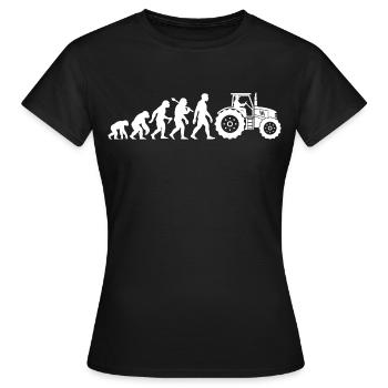 Tracteur Tracteur Évolution Fermier Fermier Rétro - T-shirt Femme - noir - Devant - AI Model Female 172 dark (172cm)