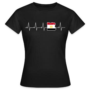 Ich liebe Egypt - Ägypten - Herzschlag - Frauen T-Shirt - Schwarz - Vorne - AI Model Female 172 dark (172cm)