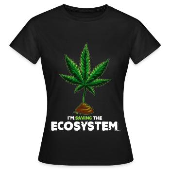 Cadeau d'herbe de cannabis Ganja Statement trendy - T-shirt Femme - noir - Devant - AI Model Female 172 dark (172cm)