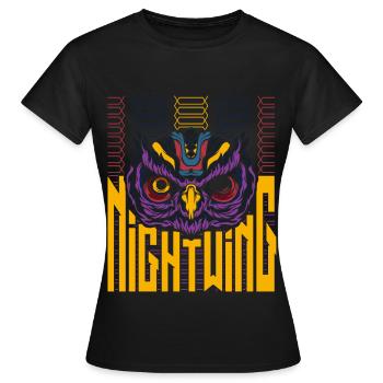 Nightwing Eule Trendy - Frauen T-Shirt - Schwarz - Vorne - AI Model Female 172 dark (172cm)
