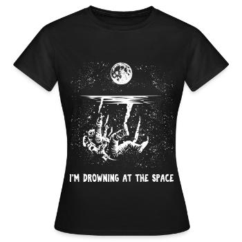 Space Astronaute Space Spaceman Cosmonaute - T-shirt Femme - noir - Devant - AI Model Female 172 dark (172cm)