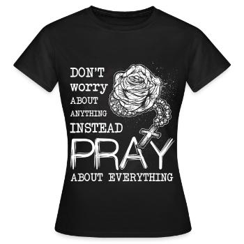 Rosenkranz Christlich Gebet Christentum - Frauen T-Shirt - Schwarz - Vorne - AI Model Female 172 dark (172cm)