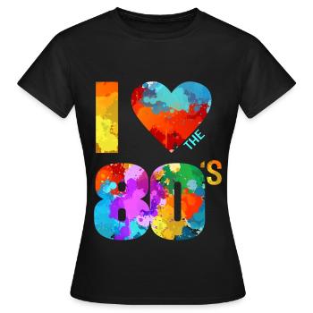 J'aime les années 80 - T-shirt Femme - noir - Devant - AI Model Female 172 dark (172cm)