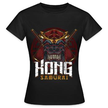 Masque de Gorille Samouraï - T-shirt Femme - noir - Devant - AI Model Female 172 dark (172cm)
