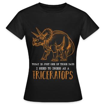 Dinosaur Triceratops Cretaceous Gift - Women's T-Shirt - black - Front - AI Model Female 172 dark (172cm)