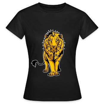 Lion moderne - T-shirt Femme - noir - Devant - AI Model Female 172 dark (172cm)