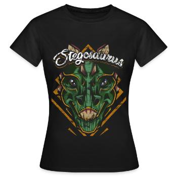 Stegosaurus - Women's T-Shirt - black - Front - AI Model Female 172 dark (172cm)