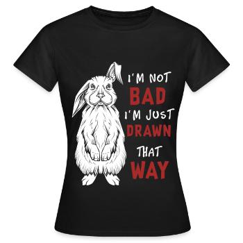 Häschen Spruch - Frauen T-Shirt - Schwarz - Vorne - AI Model Female 172 dark (172cm)