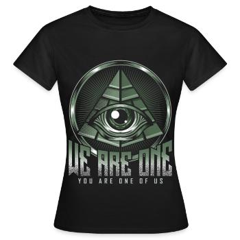L'oeil d'Illuminati - T-shirt Femme - noir - Devant - AI Model Female 172 dark (172cm)