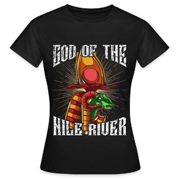 Dieu de Nils Khnum Ancient Egyptian Mytisch Deity - T-shirt Femme - noir - Devant - AI Model Female 172 dark (172cm)