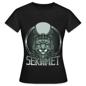 Göttin des Krieges Sachmet Ägyptisch Ägypten Gott - Frauen T-Shirt - Schwarz - Vorne - AI Model Female 172 dark (172cm)