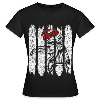 Vintage Retro Thoth Silhouette Gift Deity - Women's T-Shirt - black - Front - AI Model Female 172 dark (172cm)