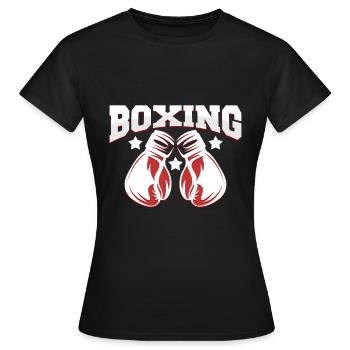 Boxhandschuhe - Frauen T-Shirt - Schwarz - Vorne - AI Model Female 172 dark (172cm)