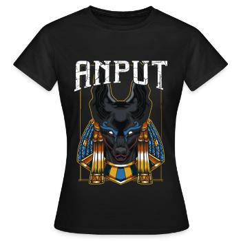 Anput Weiblicher Anubis - Frauen T-Shirt - Schwarz - Vorne - AI Model Female 172 dark (172cm)