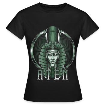 Sonnengott Aten Ägyptisch Ägypten Gottheit - Frauen T-Shirt - Schwarz - Vorne - AI Model Female 172 dark (172cm)