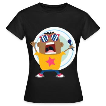 Chanteur Superstar Doodle Art - T-shirt Femme - noir - Devant - AI Model Female 172 dark (172cm)