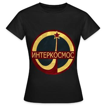 USSR Interkosmos Soviet Union Space - Frauen T-Shirt - Schwarz - Vorne - AI Model Female 172 dark (172cm)