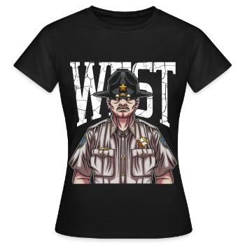 Wild West Texas Sheriff Western Gesetzeshüter - Frauen T-Shirt - Schwarz - Vorne - AI Model Female 172 dark (172cm)