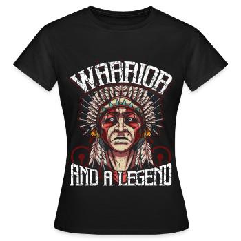 Chef indien apache indien indien - T-shirt Femme - noir - Devant - AI Model Female 172 dark (172cm)