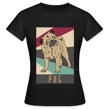 Mops - Frauen T-Shirt - Schwarz - Vorne - AI Model Female 172 dark (172cm)